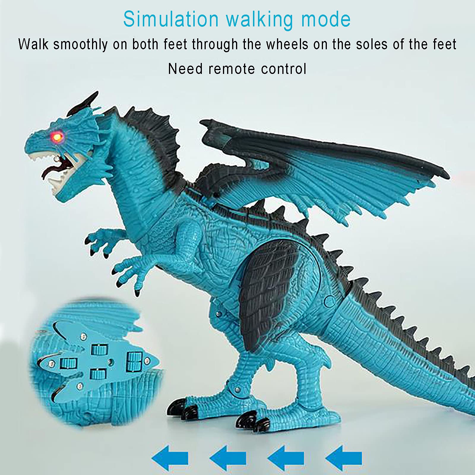 リモコン恐竜 恐竜おもちゃ ヴェロキラプトルロボット LEDアイ付き